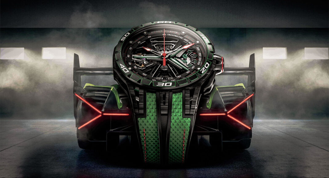 Roger Dubuis en Lamborghini: Een explosie van groen in de nieuwe flyback chronograaf